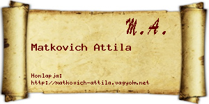 Matkovich Attila névjegykártya