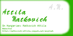 attila matkovich business card